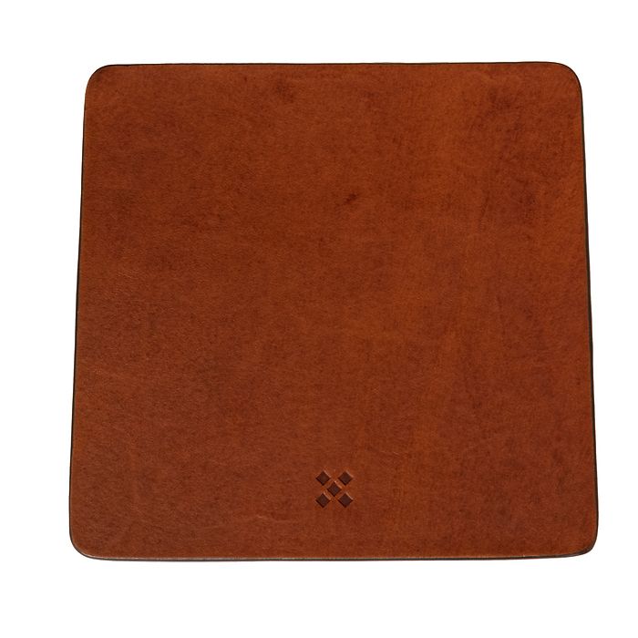 Leather Coaster DRYNK chestnut