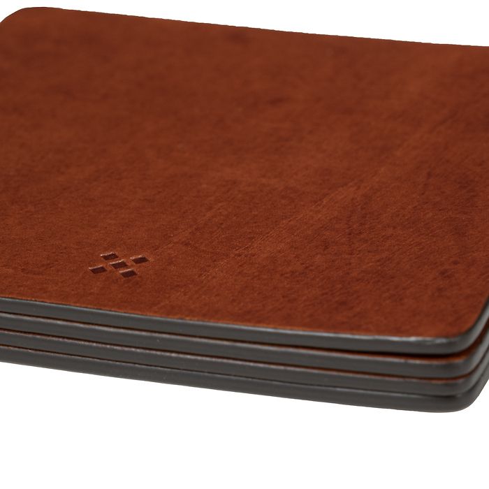 Leather Coaster DRYNK chestnut